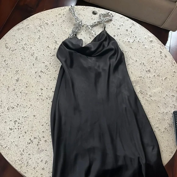 Zara black and silver dress cheap
